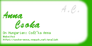 anna csoka business card